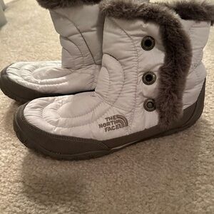 The North Face Quilted White and Brown Boots